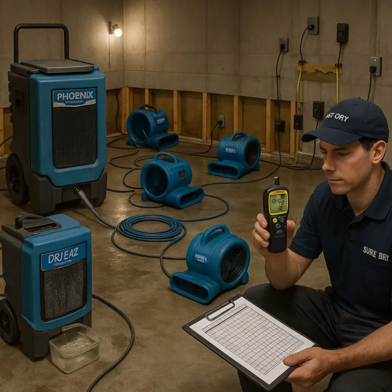 Structural Drying and Dehumidification process in Johnston, IA